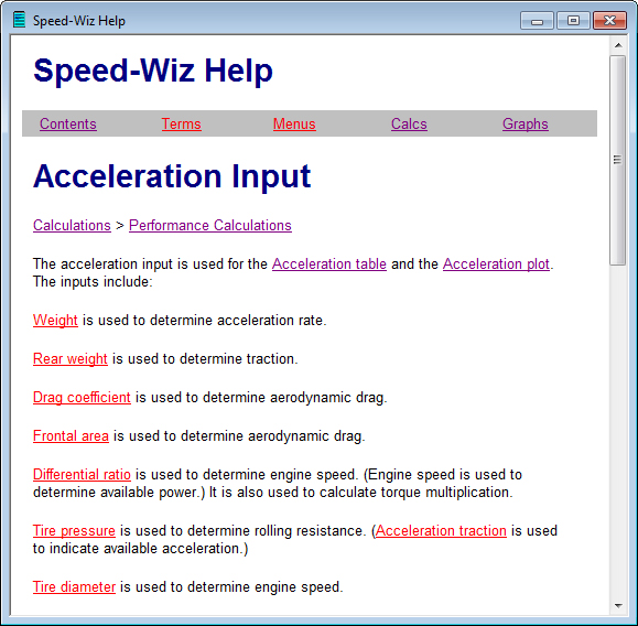 Speed-Wiz Help System